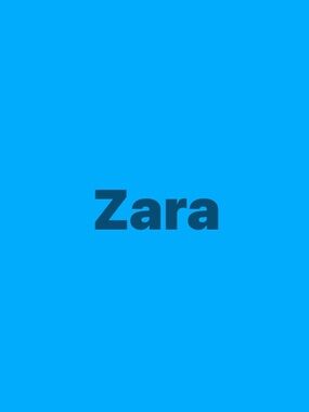 Zara Logo Tee in Bright Cyan with Deep Navy Print
